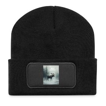 Wilder Winterelch - Recycelte Patch Beanie - Schwarz - Vorne