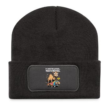 C’est drôle si je gagnais à la loterie, vous le remarqueriez - Beanie recyclé à patch - charbon - Devant