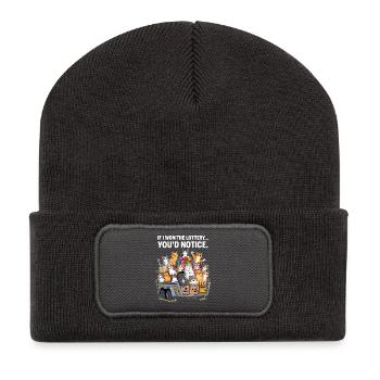C’est drôle si je gagnais à la loterie, vous le remarqueriez - Beanie recyclé à patch - charbon - Devant