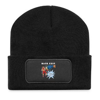 Nach Fest kommt ab (Handwerkerspruch) - Recycelte Patch Beanie - Schwarz - Vorne