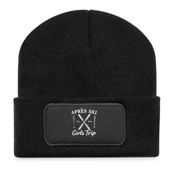 Girls Ski Holiday 2026 Après Ski Girls Trip Party - Recycled Patch Beanie - black - Front
