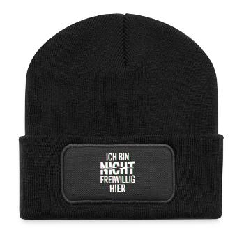 Je ne suis pas là volontairement anti Smalltalk Office - Beanie recyclé à patch - noir - Devant