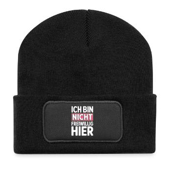 Je ne suis pas là volontairement anti Smalltalk Office - Beanie recyclé à patch - noir - Devant