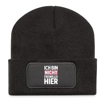 Je ne suis pas là volontairement anti Smalltalk Office - Beanie recyclé à patch - charbon - Devant