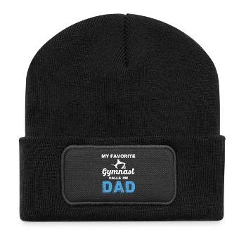 My favorite gymnast calls me Dad - Recycled Patch Beanie - black - Front