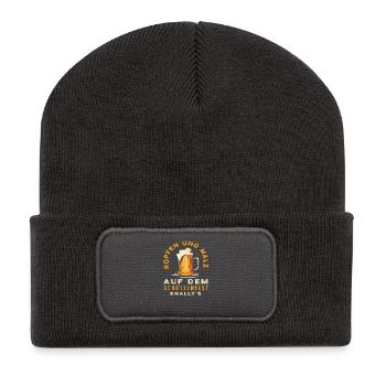 Hops and malt funny shooting festival saying - Recycled Patch Beanie - dark grey - Front
