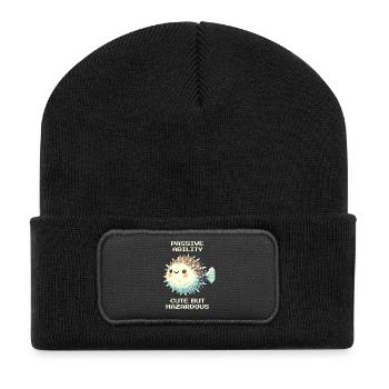 Passiv: süß, doch gefährlich | Kugelfisch - Recycled Patch Beanie - black - Front