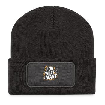 I do what I want - Recycled Patch Beanie - dark grey - Front