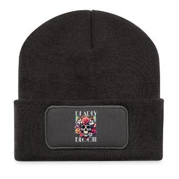 Fleurs Crâne Beauté Floraison - Beanie recyclé à patch - charbon - Devant