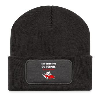 Humour permis de conduire - Beanie recyclé à patch - charbon - Devant