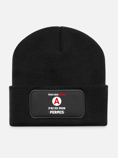 Humour j'ai mon permis de conduire - Beanie recyclé à patch - noir