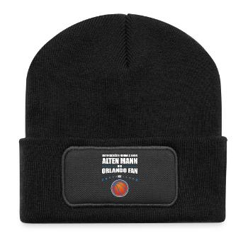 Alter Mann - Orlando Basketball Fan | Retro - Recycelte Patch Beanie - Schwarz - Vorne