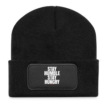 Stay Humble Stay Hungry - Recycled Patch Beanie - black - Front