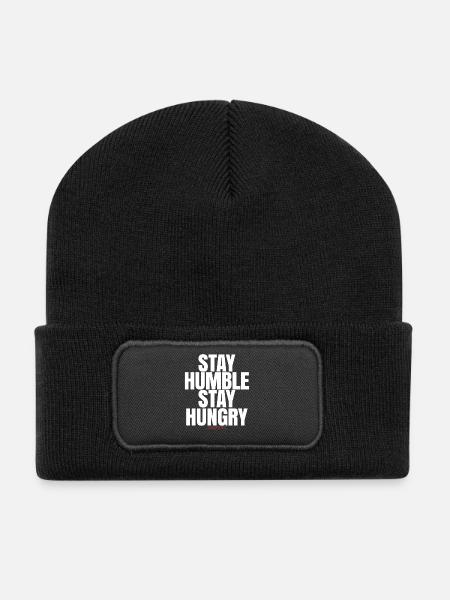 Stay Humble Stay Hungry - Recycled Patch Beanie - black