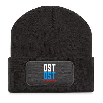 Ost Ost Ostdeutschland Ossis Osten Ostdeutscher - Recycelte Patch Beanie - Dunkelgrau - Vorne