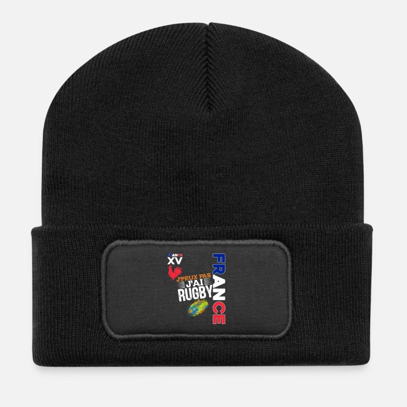 I Can't I Have Rugby Passion Rugby Player - Recycelte Patch Beanie - Schwarz