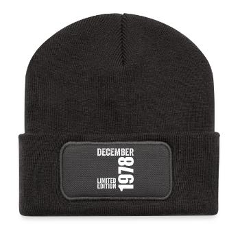 Cadeau Anniversaire Rétro - Décembre 1978 - Beanie recyclé à patch - charbon - Devant
