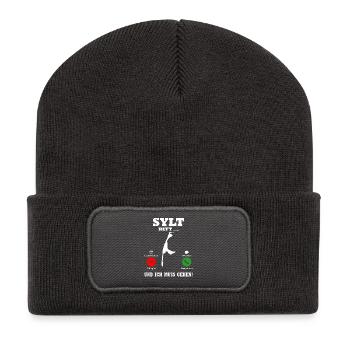 Vacances à la mer du Nord QUAND SYLT APPELLE DRÔLE - Beanie recyclé à patch - charbon - Devant