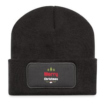 Joyeux Noël - Beanie recyclé à patch - charbon - Devant