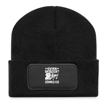 Guten Morgen ganz dünnes Eis Katze - Recycled Patch Beanie - black - Front
