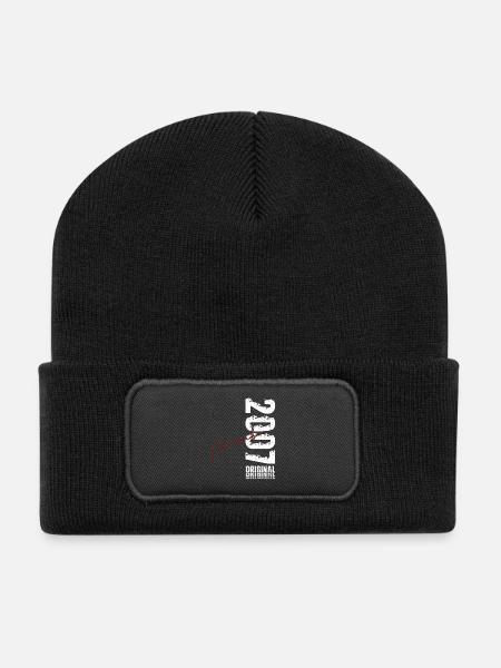 21. Geburtstag Original November Jahrgang 2007 - Recycelte Patch Beanie - Schwarz