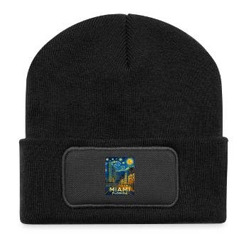 Miami Florida - Recycled Patch Beanie - black - Front