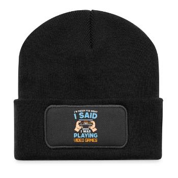 Jeu - Beanie recyclé à patch - noir - Devant