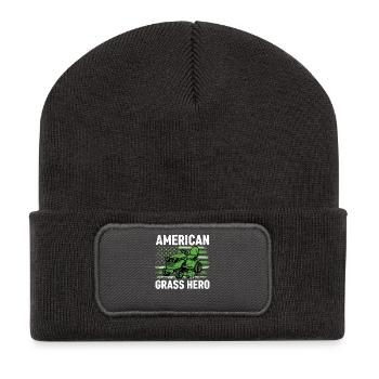American Grass Hero - Recycelte Patch Beanie - Dunkelgrau - Vorne