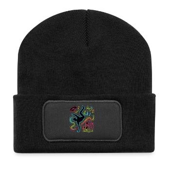 Breakdance Neon Style – Music & Street Art - Recycled Patch Beanie - black - Front
