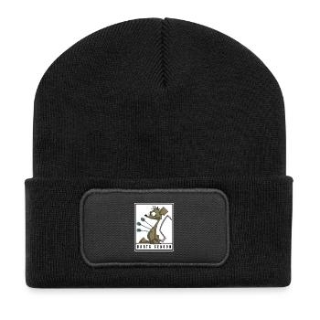 Funny DARTS SEASON Comic Motif - Recycled Patch Beanie - black - Front