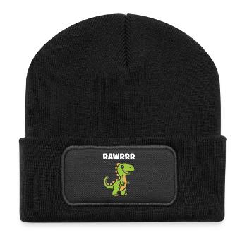 Cute Little Dinosaur - Recycled Patch Beanie - black - Front