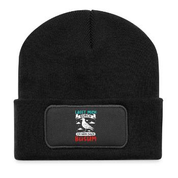 Vacances à la mer du Nord LET ME THROUGH DOIT ALLER À BÜSUM - Beanie recyclé à patch - noir - Devant