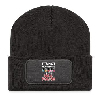 Nail Polish Saying Pedicure Funny Maincure Gift - Recycled Patch Beanie - dark grey - Front