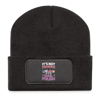 Nail Polish Saying Pedicure Funny Maincure Gift - Recycled Patch Beanie - dark grey - Front