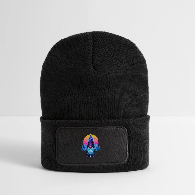 Cyberpunk Code Wichtel - Synthwave Xmas Nerd Recycelte Patch Beanie