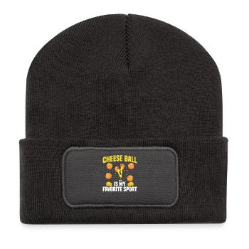 Costume d’amateur de boule de fromage pour femmes Nourriture Fromage - Beanie recyclé à patch - charbon - Devant
