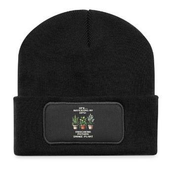 AFK Watering My DPS | Pflanzen Gamer Humor - Recycelte Patch Beanie - Schwarz - Vorne