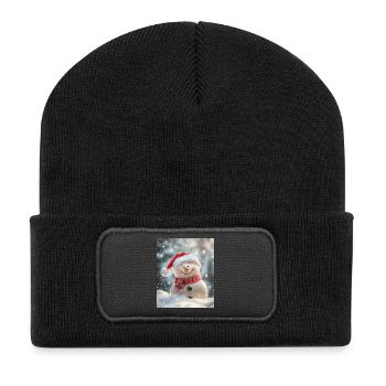 Bonhomme de neige - Beanie recyclé à patch - noir - Devant