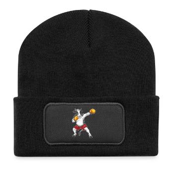 Kuh Boxer Boxhandschuhe Boxen - Recycelte Patch Beanie - Schwarz - Vorne