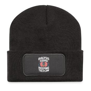 Infirmière en dialyse Escouade de dialyse Garde les soins rénaux - Beanie recyclé à patch - charbon - Devant