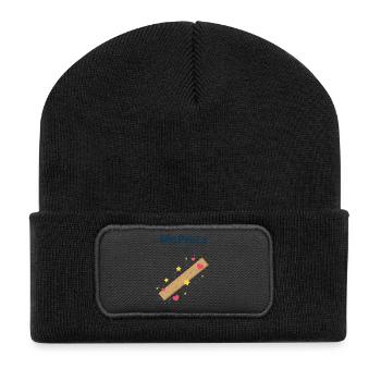 Holzstab voller Herzen und Sterne, die MoPraLa... - Recycelte Patch Beanie - Schwarz - Vorne