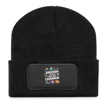 Retro Ära der Legenden - Recycelte Patch Beanie - Schwarz - Vorne