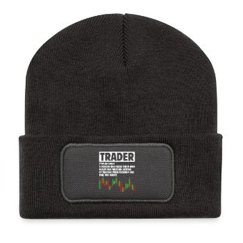 Trading Boursier Crypto Trader Boursier - Beanie recyclé à patch - charbon - Devant