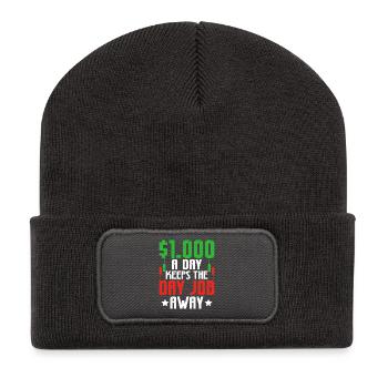 Aktien Börse Handeln Crypto Aktienmarkt Trader - Recycelte Patch Beanie - Dunkelgrau - Vorne