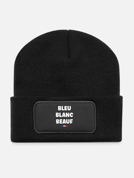 beauf - Beanie recyclé à patch - noir