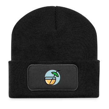 Cocktail estival avec parasol - Beanie recyclé à patch - noir - Devant