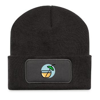Summer cocktail with parasol - Recycled Patch Beanie - dark grey - Front