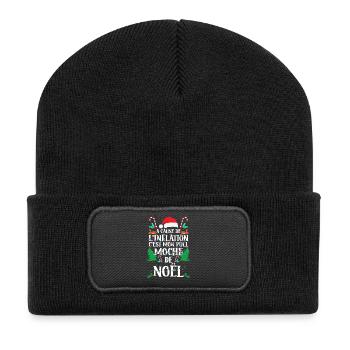 C'est Mon Pull Moche Noël Inflation Cadeau Drôle - Beanie recyclé à patch - noir - Devant