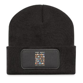 Side Quest | Label all - Recycled Patch Beanie - dark grey - Front