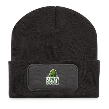 Im Kind Of A Big Dill Funny Cucumber - Beanie recyclé à patch - charbon - Devant